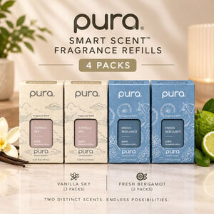 Pura Smart Scent Fragrance Refills 4 Pack Vanilla Sky Fresh Bergamot